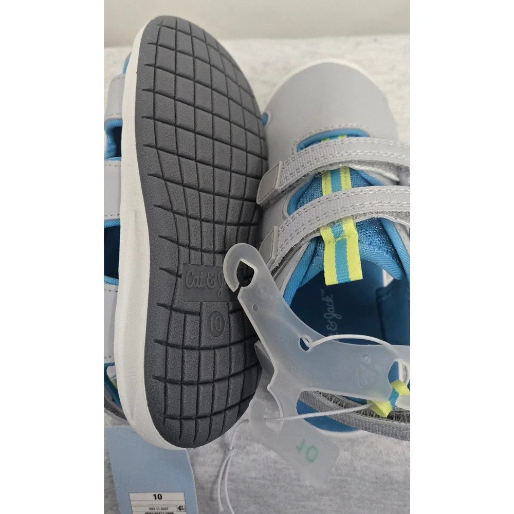 Cat & Jack Hank Toddler Boys Gray Blue Closed Toe Water friendly Sandals Size 10